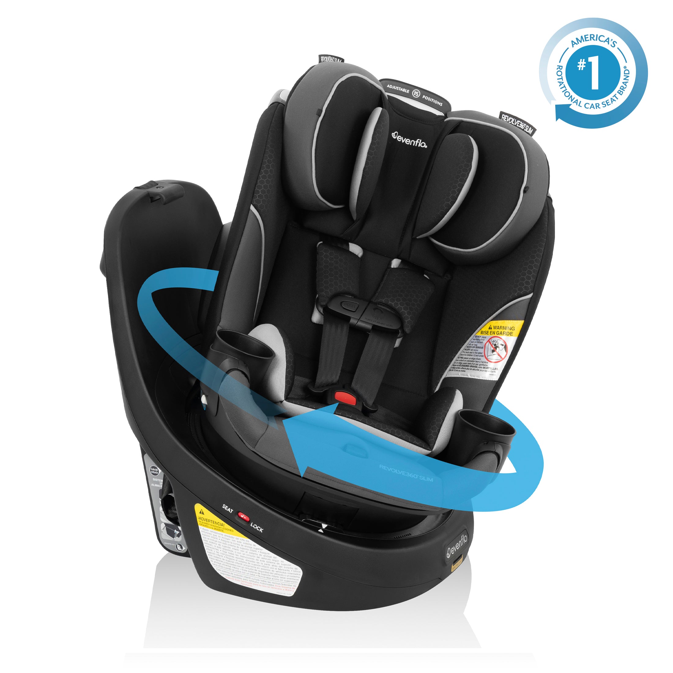 Revolve360 Slim 2-in-1 Rotating Convertible Car Seat - Canton Black