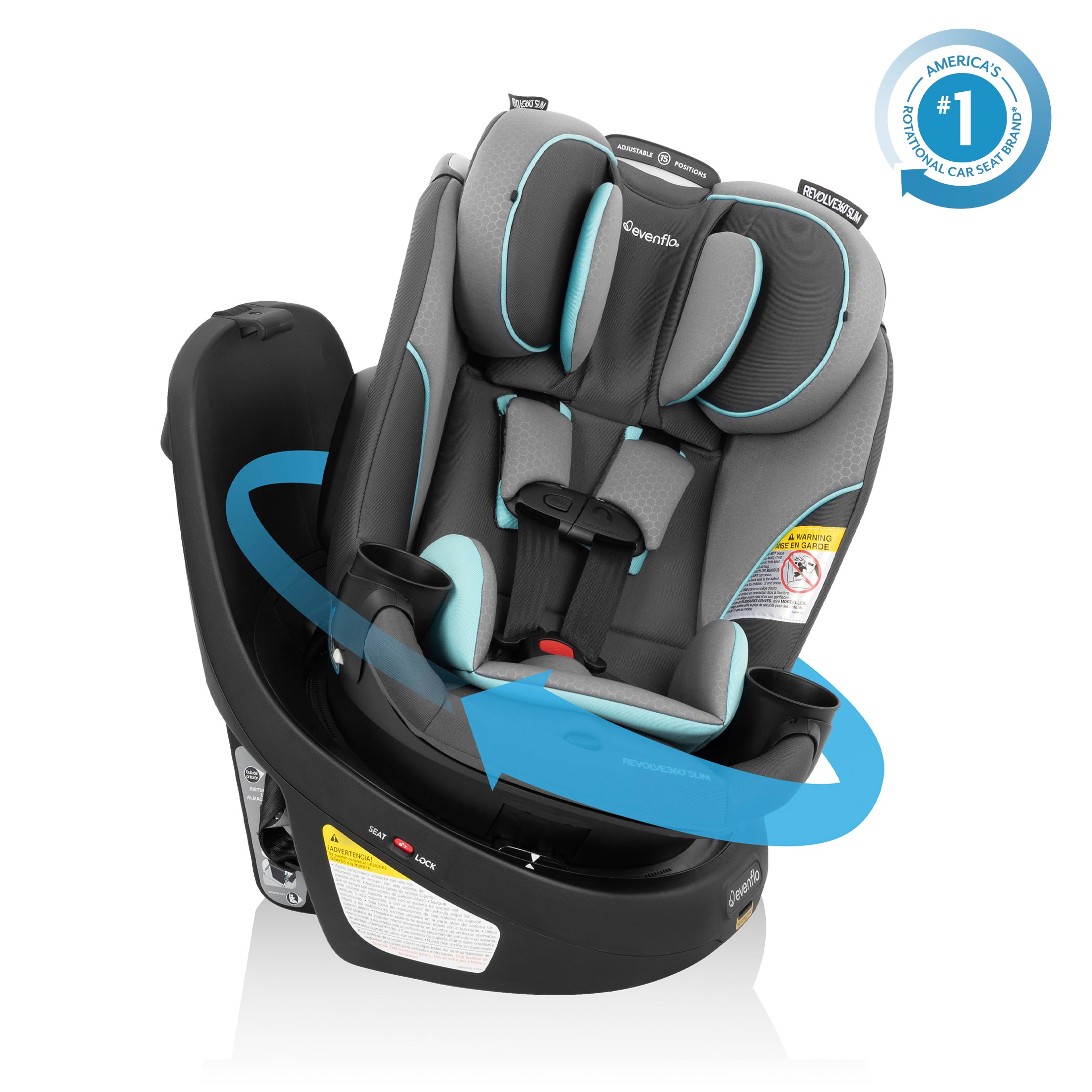 Revolve360 Slim 2-in-1 Rotating Convertible Car Seat - Carver Blue
