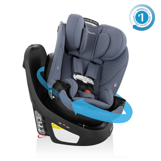 Revolve360 Slim 2-in-1 Rotating Car Seat with Green & Gentle Fabric (Flint)
