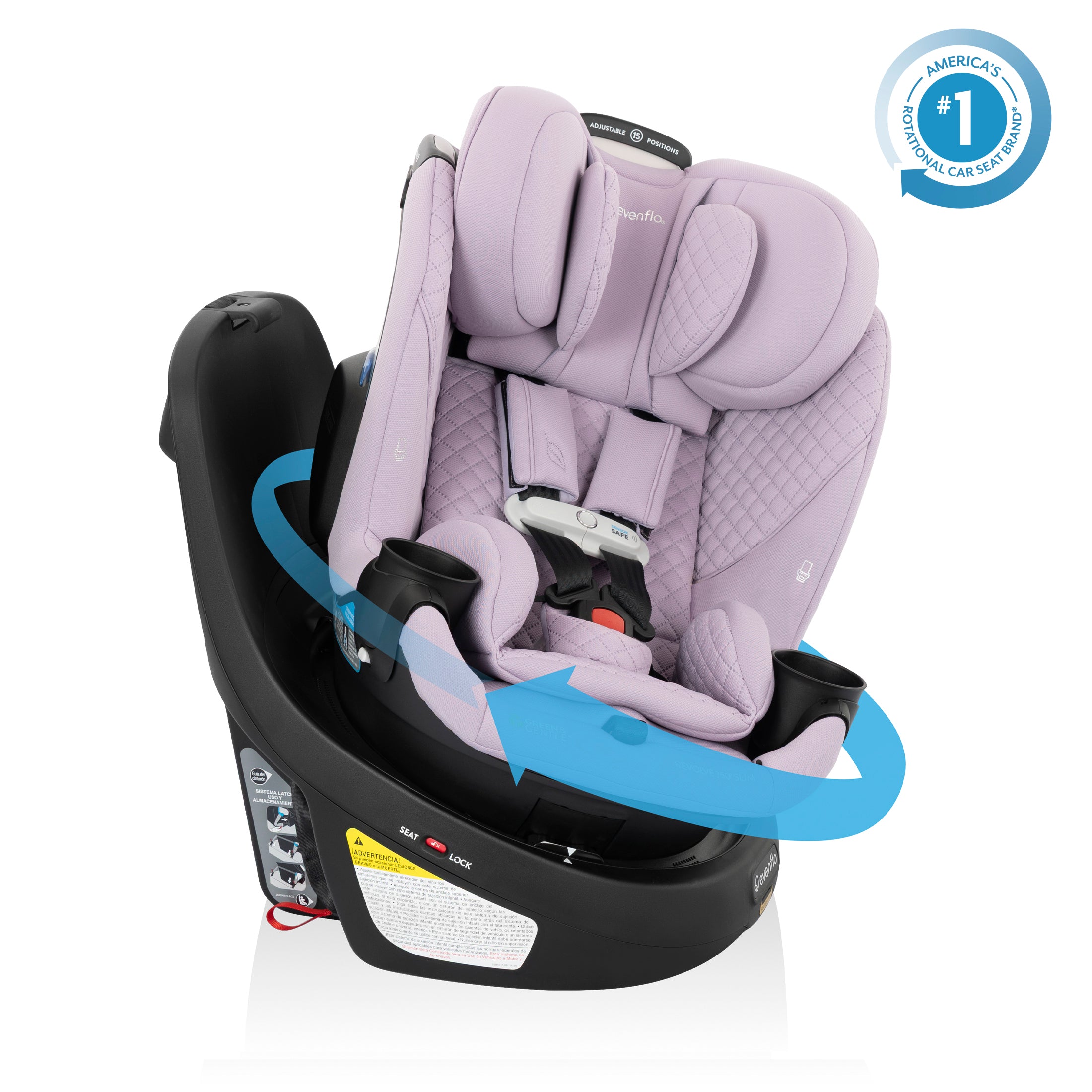 Revolve360 Slim 2-in-1 Rotating Car Seat with Green & Gentle Fabric - Agate